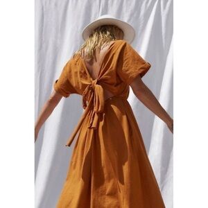 NWT Free People Sorrento Back Tie Midi Dress
